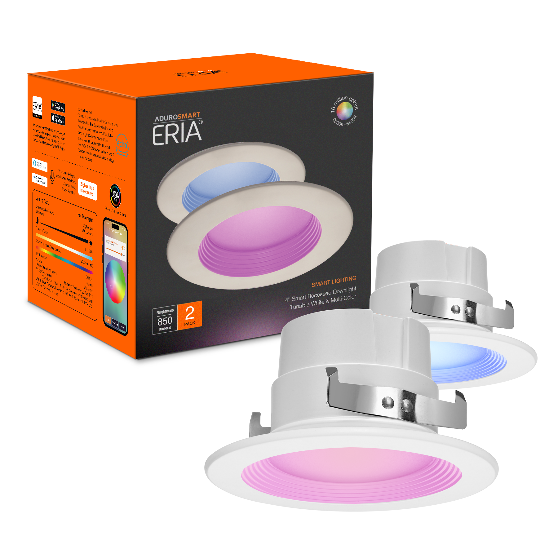 ERIA 4’’ Smart Recessed Downlight, Multi-color