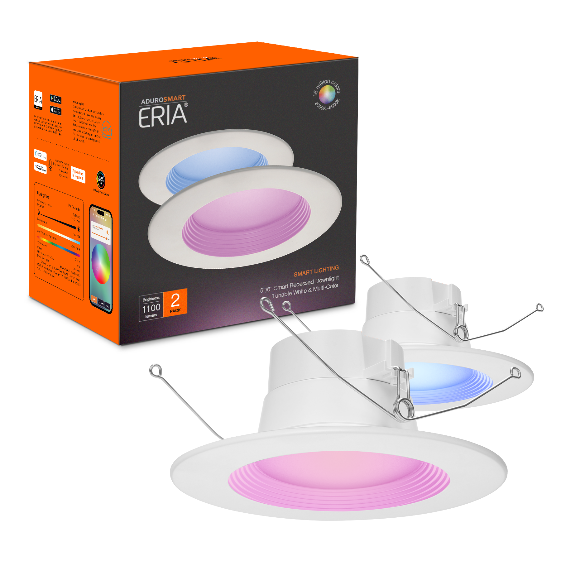 ERIA 5''/6’’ Smart Recessed Downlight, Multi-color